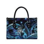 Maori Romantic Valentine Leather Bag The Hongi Kiss Blue Galaxy
