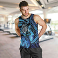 Personalised Maori Romantic Valentine Men Tank Top The Hongi Kiss Blue Galaxy