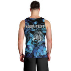 Personalised Maori Romantic Valentine Men Tank Top The Hongi Kiss Blue Galaxy