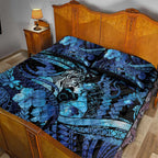 Maori Romantic Valentine Quilt Bed Set The Hongi Kiss Blue Galaxy