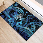 Maori Romantic Valentine Rubber Doormat The Hongi Kiss Blue Galaxy