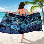 Maori Romantic Valentine Sarong The Hongi Kiss Blue Galaxy