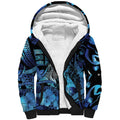 Personalised Maori Romantic Valentine Sherpa Hoodie The Hongi Kiss Blue Galaxy