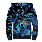 Personalised Maori Romantic Valentine Sherpa Hoodie The Hongi Kiss Blue Galaxy