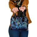 Maori Romantic Valentine Shoulder Handbag The Hongi Kiss Blue Galaxy