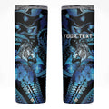 Personalised Maori Romantic Valentine Skinny Tumbler The Hongi Kiss Blue Galaxy