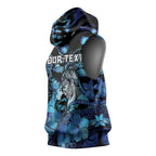 Personalised Maori Romantic Valentine Sleeveless Hoodie The Hongi Kiss Blue Galaxy