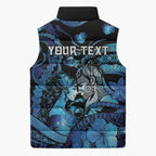 Personalised Maori Romantic Valentine Sleeveless Puffer Jacket The Hongi Kiss Blue Galaxy