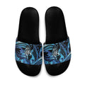 Maori Romantic Valentine Slide Sandals The Hongi Kiss Blue Galaxy
