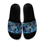 Maori Romantic Valentine Slide Sandals The Hongi Kiss Blue Galaxy