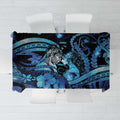 Maori Romantic Valentine Tablecloth The Hongi Kiss Blue Galaxy