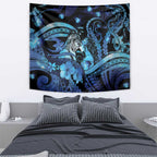 Maori Romantic Valentine Tapestry The Hongi Kiss Blue Galaxy