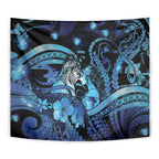 Maori Romantic Valentine Tapestry The Hongi Kiss Blue Galaxy