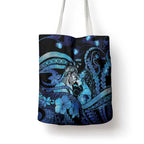 Maori Romantic Valentine Tote Bag The Hongi Kiss Blue Galaxy