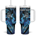 Personalised Maori Romantic Valentine Tumbler With Handle The Hongi Kiss Blue Galaxy