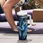 Personalised Maori Romantic Valentine Tumbler With Handle The Hongi Kiss Blue Galaxy
