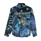 Personalised Maori Romantic Valentine Women Casual Shirt The Hongi Kiss Blue Galaxy