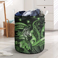 Maori Romantic Valentine Laundry Basket The Hongi Kiss Green Galaxy