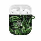 Maori Romantic Valentine AirPods Case The Hongi Kiss Green Galaxy