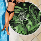Maori Romantic Valentine Beach Blanket The Hongi Kiss Green Galaxy