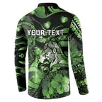 Personalised Maori Romantic Valentine Button Sweatshirt The Hongi Kiss Green Galaxy