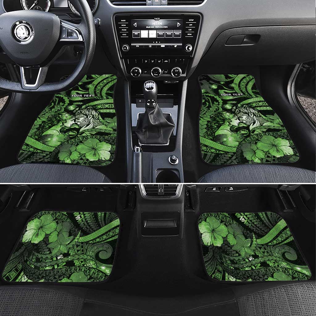 Personalised Maori Romantic Valentine Car Mats The Hongi Kiss Green Galaxy