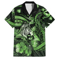 Personalised Maori Romantic Valentine Family Matching Puletasi and Hawaiian Shirt The Hongi Kiss Green Galaxy