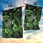Maori Romantic Valentine Garden Flag The Hongi Kiss Green Galaxy