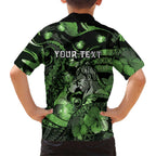 Personalised Maori Romantic Valentine Hawaiian Shirt The Hongi Kiss Green Galaxy