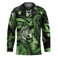 Personalised Maori Romantic Valentine Hockey Jersey The Hongi Kiss Green Galaxy