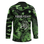 Personalised Maori Romantic Valentine Hockey Jersey The Hongi Kiss Green Galaxy