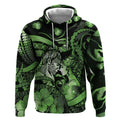 Personalised Maori Romantic Valentine Hoodie The Hongi Kiss Green Galaxy