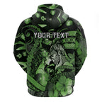 Personalised Maori Romantic Valentine Hoodie The Hongi Kiss Green Galaxy