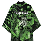 Personalised Maori Romantic Valentine Kimono The Hongi Kiss Green Galaxy