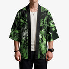 Personalised Maori Romantic Valentine Kimono The Hongi Kiss Green Galaxy