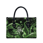 Maori Romantic Valentine Leather Bag The Hongi Kiss Green Galaxy