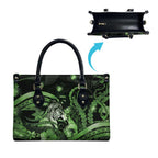 Maori Romantic Valentine Leather Bag The Hongi Kiss Green Galaxy