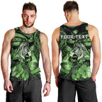 Personalised Maori Romantic Valentine Men Tank Top The Hongi Kiss Green Galaxy