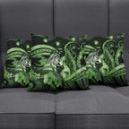 Maori Romantic Valentine Pillow Cover The Hongi Kiss Green Galaxy