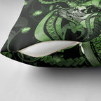 Maori Romantic Valentine Pillow Cover The Hongi Kiss Green Galaxy
