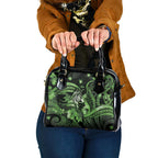 Maori Romantic Valentine Shoulder Handbag The Hongi Kiss Green Galaxy