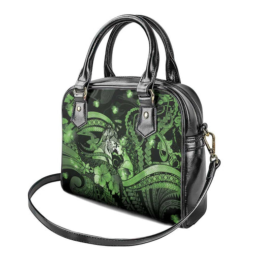 Maori Romantic Valentine Shoulder Handbag The Hongi Kiss Green Galaxy