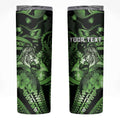 Personalised Maori Romantic Valentine Skinny Tumbler The Hongi Kiss Green Galaxy