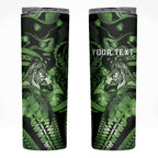 Personalised Maori Romantic Valentine Skinny Tumbler The Hongi Kiss Green Galaxy
