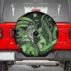 Maori Romantic Valentine Spare Tire Cover The Hongi Kiss Green Galaxy