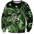 Personalised Maori Romantic Valentine Sweatshirt The Hongi Kiss Green Galaxy