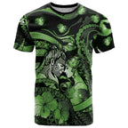 Personalised Maori Romantic Valentine T Shirt The Hongi Kiss Green Galaxy