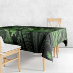 Maori Romantic Valentine Tablecloth The Hongi Kiss Green Galaxy