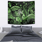 Maori Romantic Valentine Tapestry The Hongi Kiss Green Galaxy