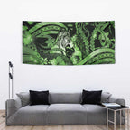 Maori Romantic Valentine Tapestry The Hongi Kiss Green Galaxy